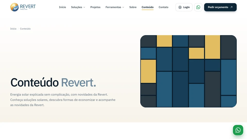 Revert Energia Solar — Conteúdo Revert · desktop