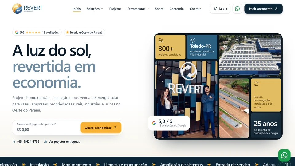 Revert Energia Solar — Página inicial · desktop