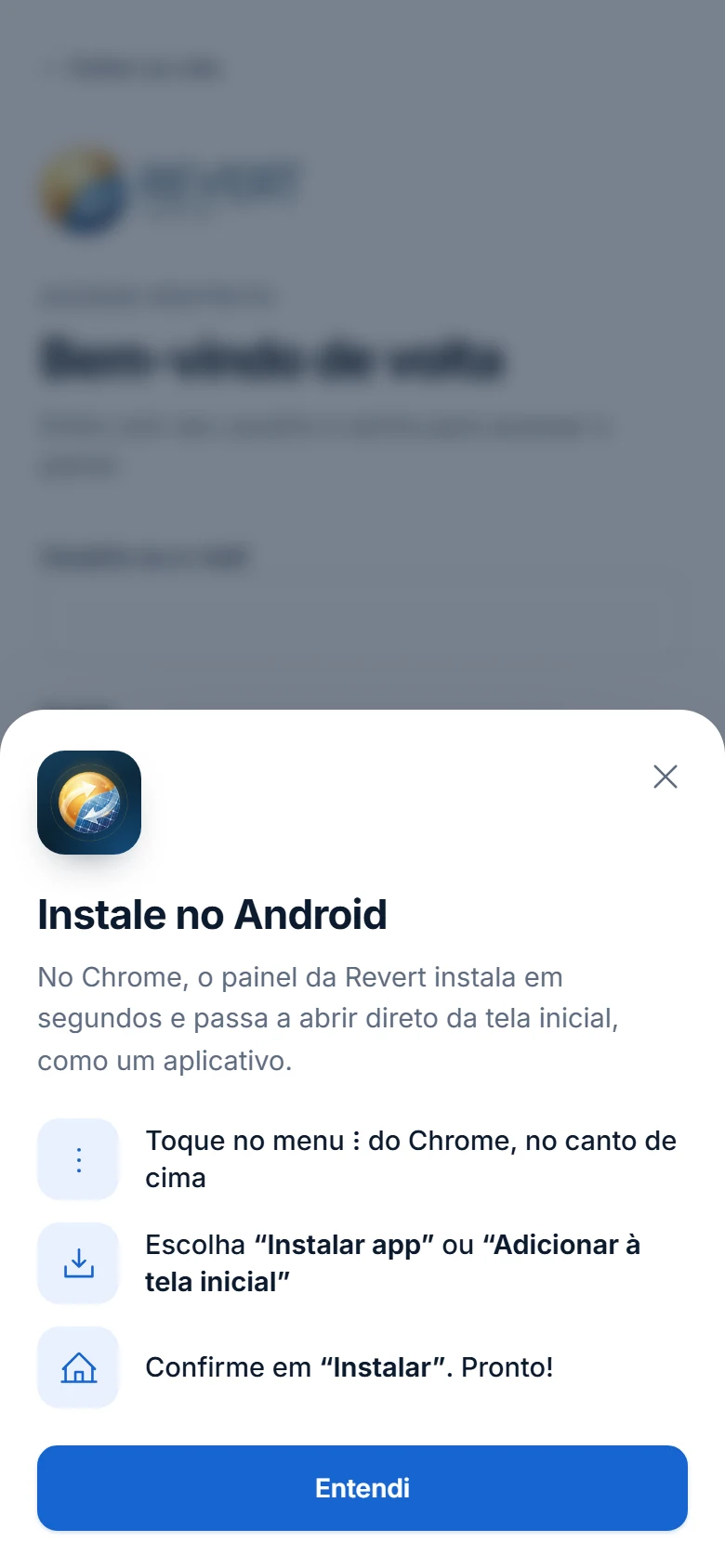 Revert Energia Solar — Instalação no Android