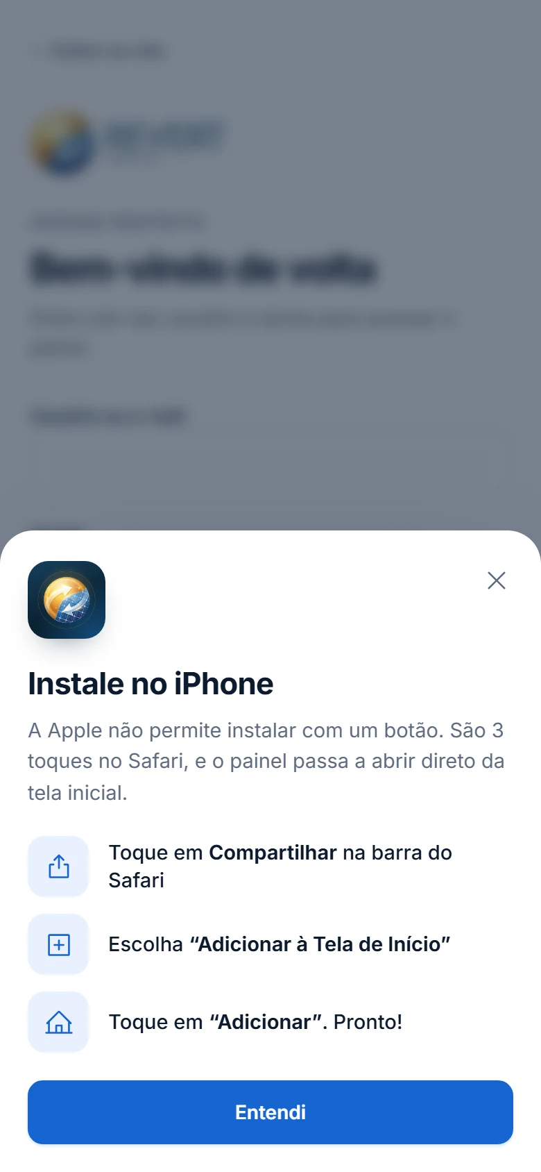 Revert Energia Solar — Instalação no iPhone