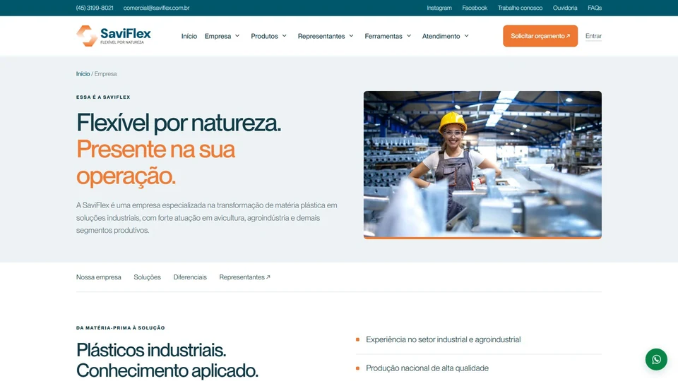 SaviFlex — Página da empresa · desktop