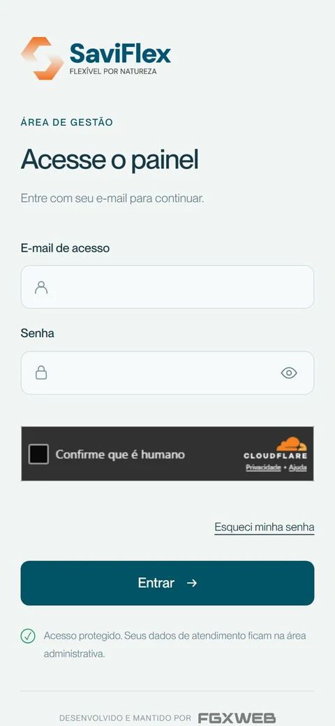 SaviFlex — Acesso da equipe · mobile