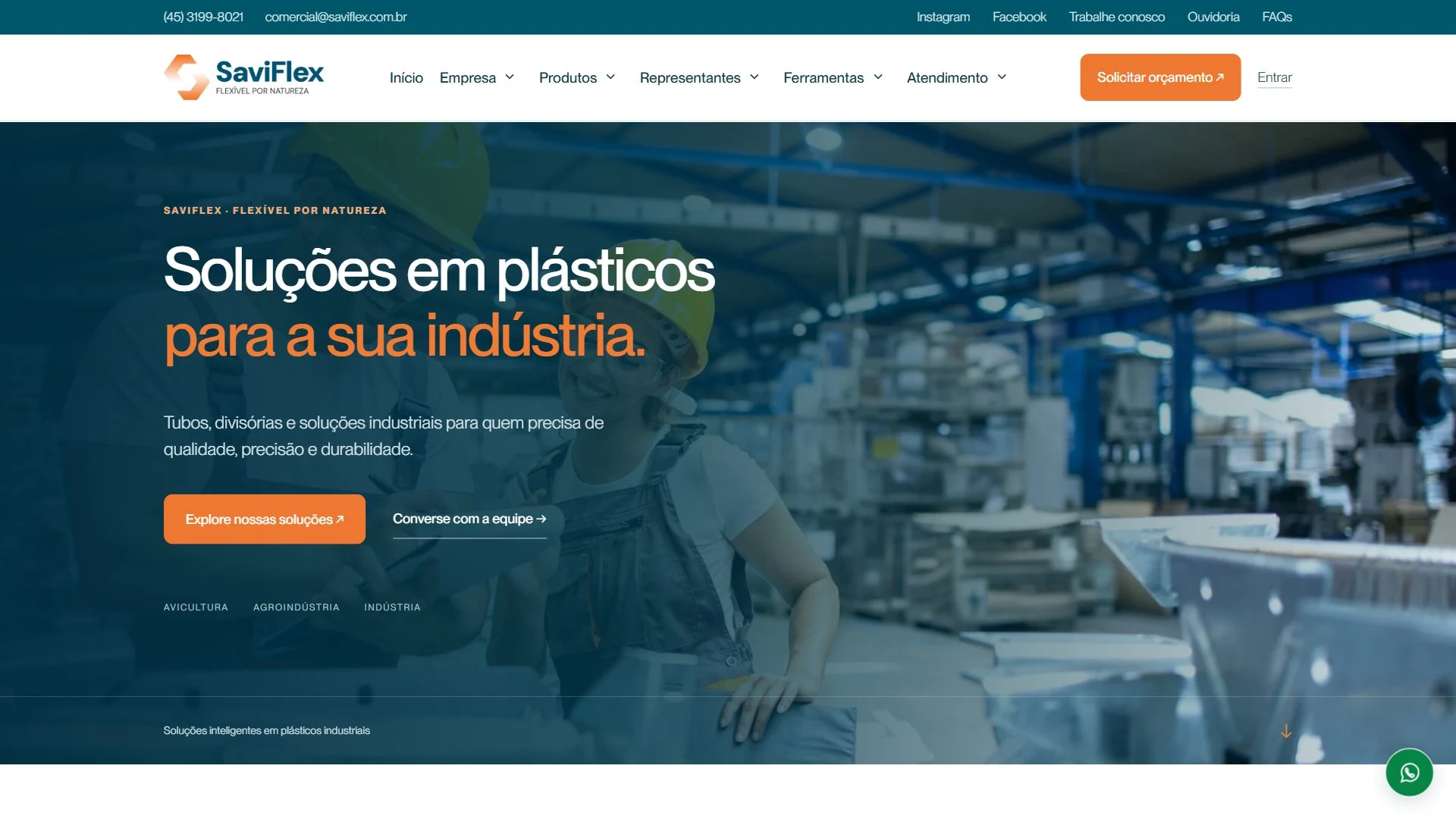 SaviFlex — página inicial no computador
