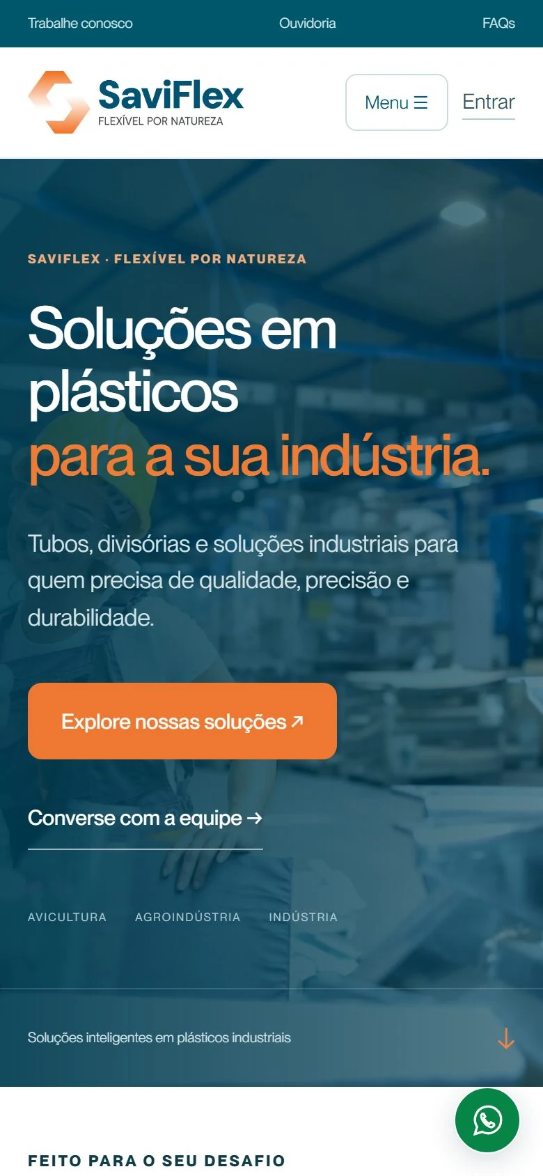 SaviFlex — página inicial no celular