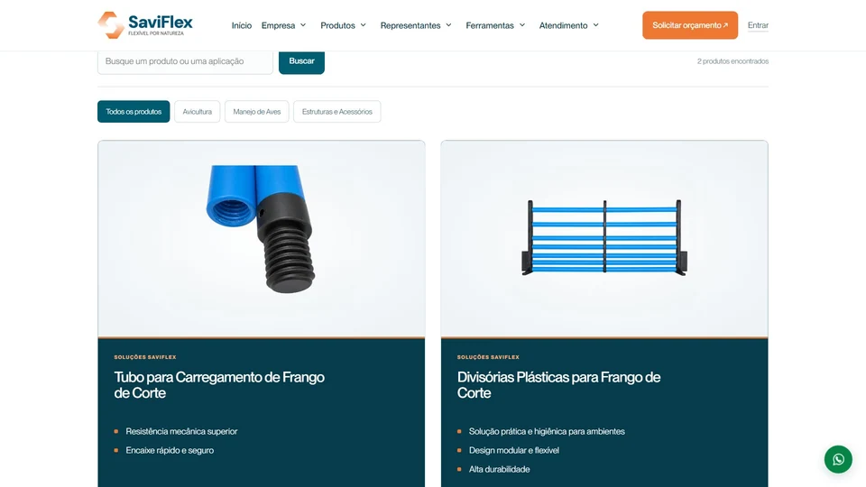 SaviFlex — Catálogo com busca e filtros · desktop