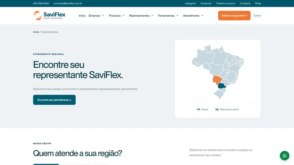 SaviFlex — Mapa de representantes · desktop