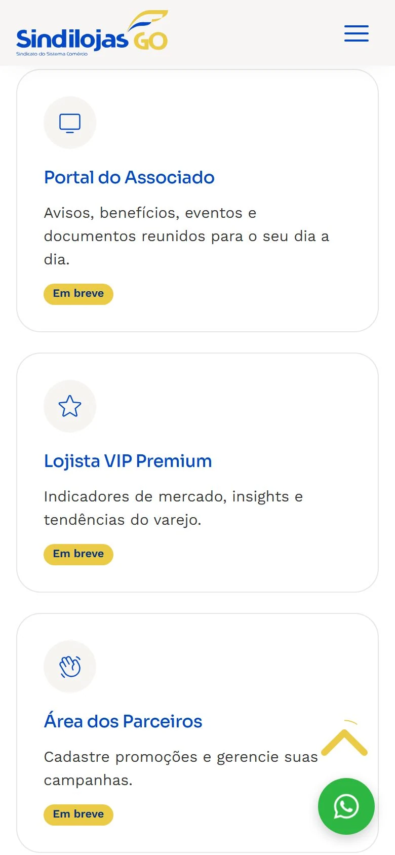 Sindilojas GO — Área do Associado · mobile