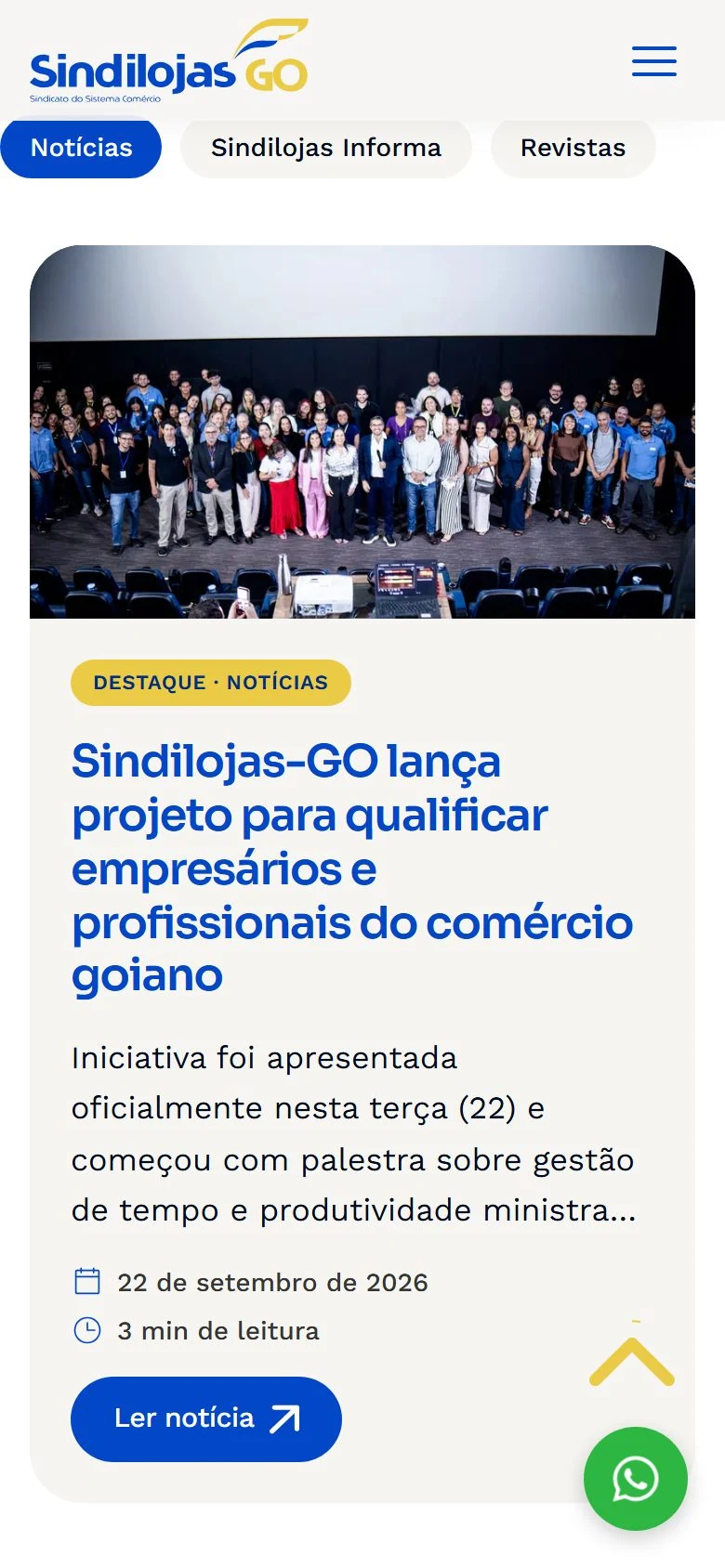 Sindilojas GO — Notícias · mobile