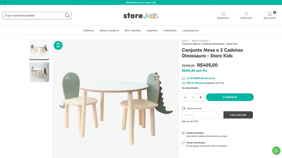 Store Kids — Página de produto · desktop
