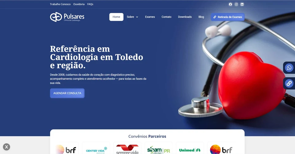 Clínica Pulsares — versão para computador