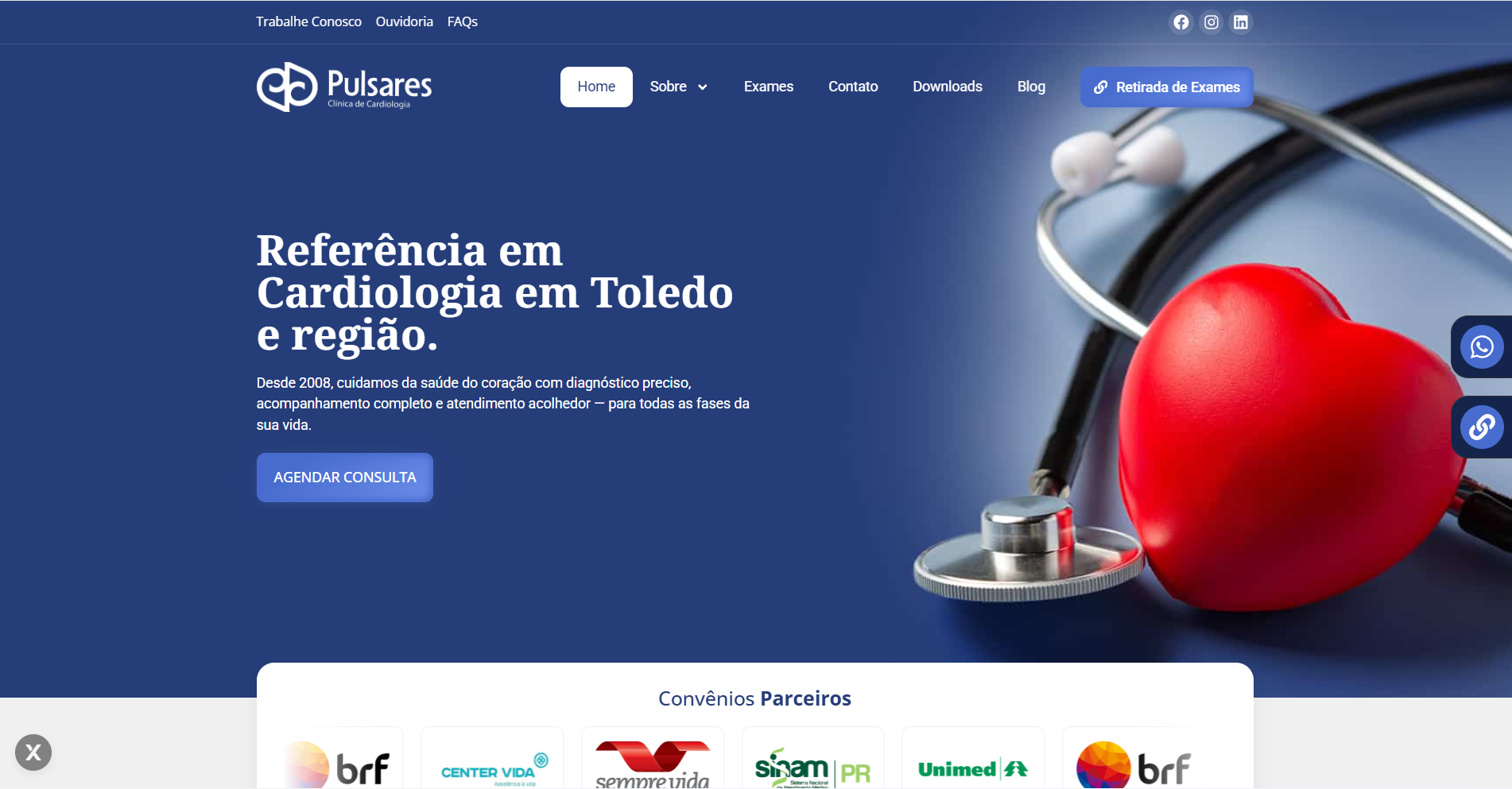 Clínica Pulsares — versão desktop